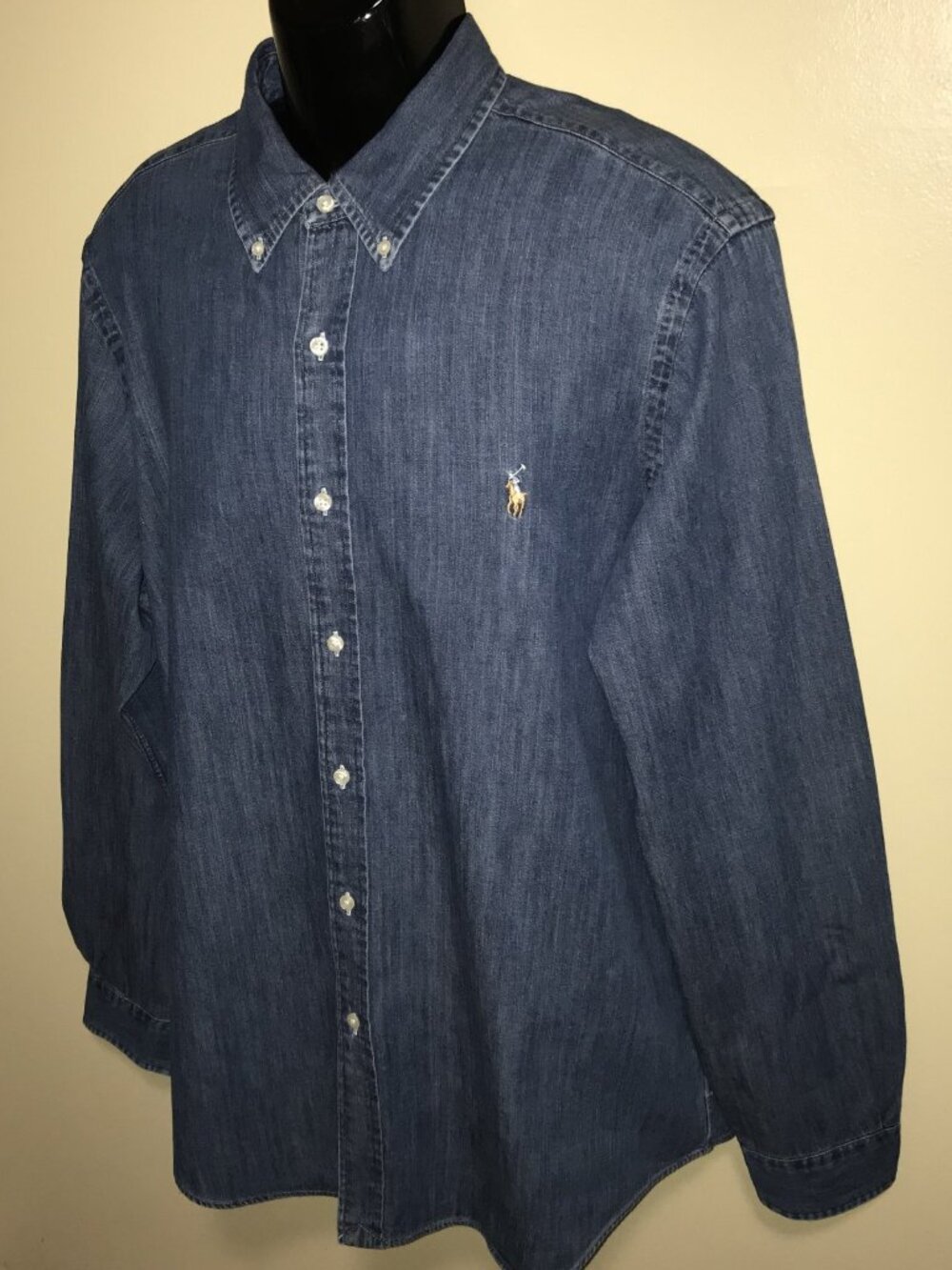 Men's Ralph Lauren Denim Long Sleeve Button Front Shirt-Size XL - Picture 5 of 9